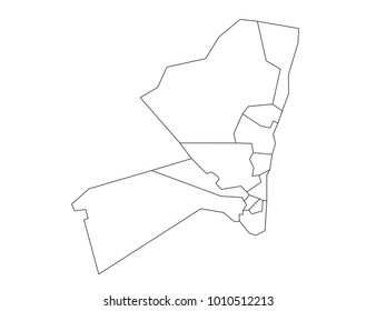 jordan outline map. detailed isolated vector country border contour map on white background.