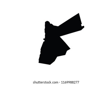 Jordan outline map state shape country borders