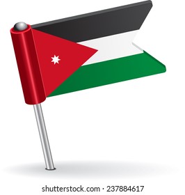 Jordan pin icon flag. Vector illustration Eps 8.