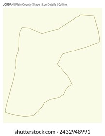 Jordan plain country map. Low Details. Outline style. Shape of Jordan. Vector illustration.