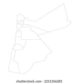 Jordan political map of administrative divisions