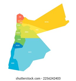 Jordan political map of administrative divisions