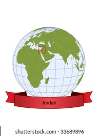 Jordan, position on the globe