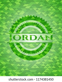 Jordan realistic green mosaic emblem