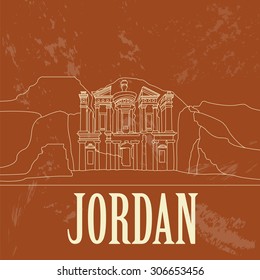 Jordan. Retro styled image. Vector illustration