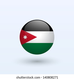 Jordan round flag. Vector illustration.