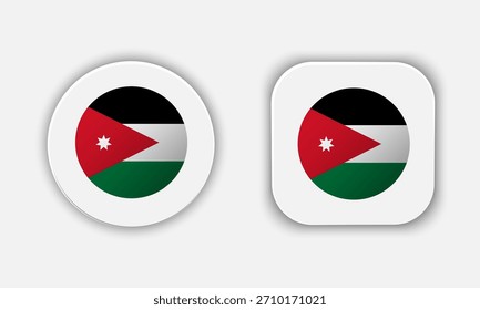 Icono de Botón de bandera nacional redondeado de Jordania