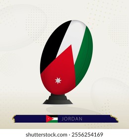 Jordan Rugby Ball on Rugby Kicking Tees with Modern Design. Illustration perfect for sports, national pride, and rugby-related projects.