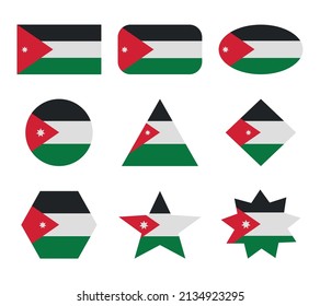 jordan set of flags with geometric shapes