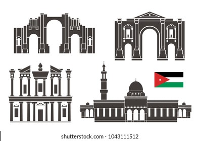 Jordan set. Isolated Jordan architecture on white background. EPS 10. Vector illustration