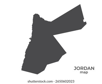 Mapa de silueta de Jordania. Imagen aislada de la Plantilla del Vector del país asiático en estilo simple