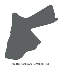 Jordan - smooth grey silhouette map of country area. Simple flat vector illustration.