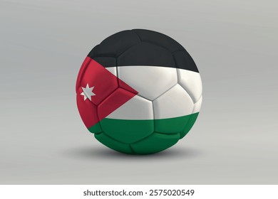 Jordan soccer ball featuring the national flag design on a gray background