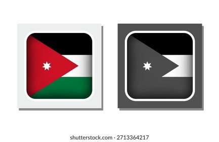Icono de bandera redondeada cuadrada de Jordania