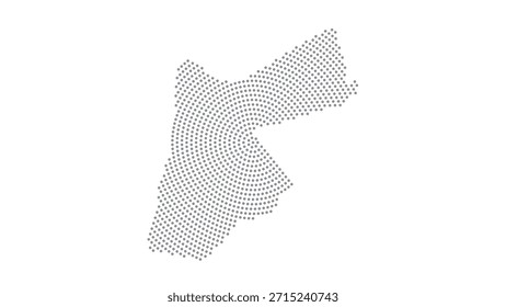 Jordan Stylized halftone dot map with concentric circular pattern