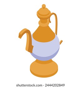 Icono de la tetera Jordan Vector isométrico. Viajes nacionales. Turista de día