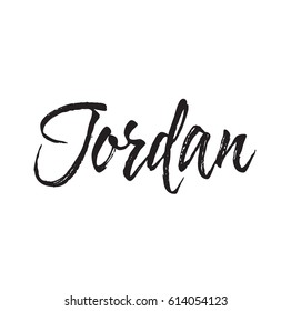 jordan, text design. Vector calligraphy. Typography poster. Usable as background.