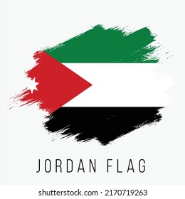 Jordan Vector Flag. Jordan Flag for Independence Day. Grunge Jordan Flag. Jordan Flag with Grunge Texture. Vector Template.