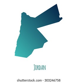 Jordan vector map with color gradient and caption on white background. Can be used as element of your infographics or presentation