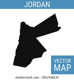 Jordan vector map with country name, black on white background.