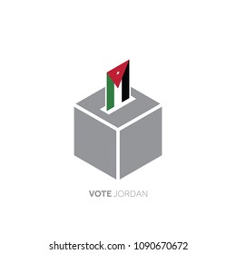 Jordan voting concept. National flag and ballot box.