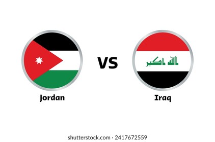 Jordan vs iraq match isolated on white