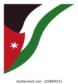 jordan waving flag corner border and frame background decoration element illustration