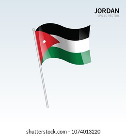 Jordan waving flag isolated on gray background