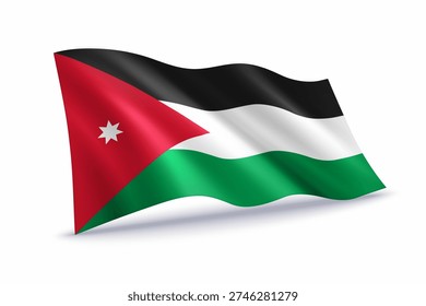 Jordan waving flag of isolated on white background.