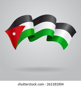 Jordan waving Flag. Vector illustration Eps 8.