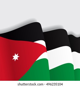 Jordan waving Flag. Vector illustration.