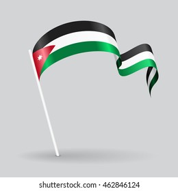 Jordan wavy flag. Vector illustration.