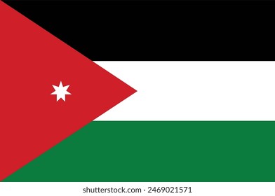 Die jordanische Vektorillustration. Jordanische Flagge. 