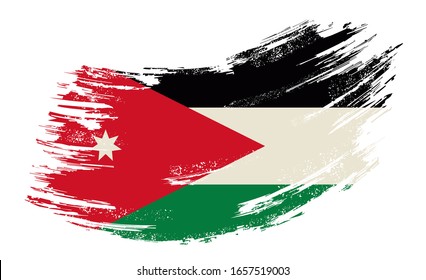 Jordanian flag grunge brush background. Vector illustration.