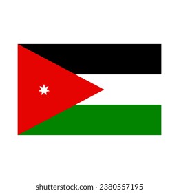 Jordanian flag. Flag of Jordan. Vector.