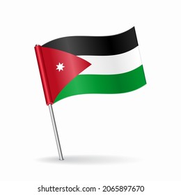Jordanian flag map pointer layout. Vector illustration.