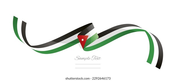 Jordanian flag ribbon vector illustration. Jordan flag ribbon on abstract isolated on white color background