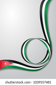 Jordanian flag wavy abstract background. Vector illustration.