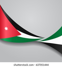 Jordanian flag wavy abstract background. Vector illustration.