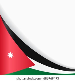 Jordanian flag wavy abstract background. Vector illustration.
