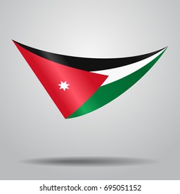 Jordanian flag wavy abstract background. Vector illustration.