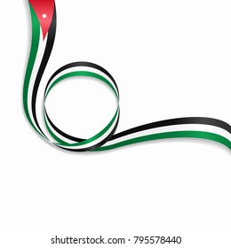 Jordanian flag wavy abstract background. Vector illustration.