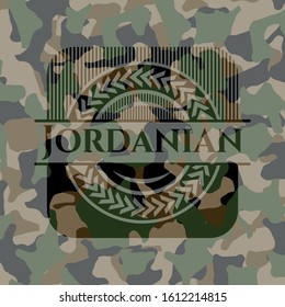 Jordanian on camo texture. Vector Illustration. Detailed.