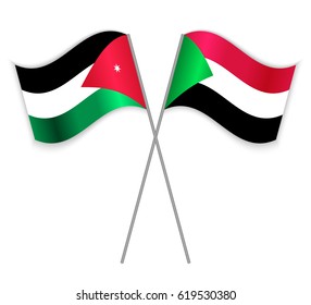 Jordanian Sudanese Crossed Flags Jordan Combined Stock Vector (Royalty ...