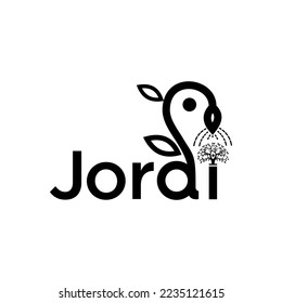 jordi wordmark logo design vector landscape theme in black and white color