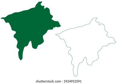 Jorhat District (Assam State, Republik Indien), Vektorgrafik, Skizze-Jorhat-Karte