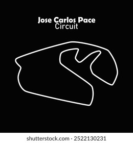 Circuito José Carlos Pace para automovilismo y automovilismo. Gran Premio de pista. Fondo negro