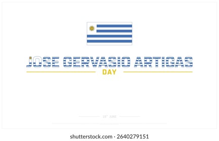 Jose Gervasio Artigas Day Design on white background, Typographic Design of Jose Gervasio Artigas Day, Vector Design of Jose Gervasio Artigas Day, Jose Gervasio Artigas Day
