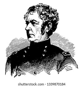 Joseph Hooker von 1814 bis 1879 war er ein Offizier der US-Armee und HauptGeneral der Gewerkschaftsarmee während des amerikanischen Bürgerkriegs bei der Zeichnung oder Gravitation der Illustration