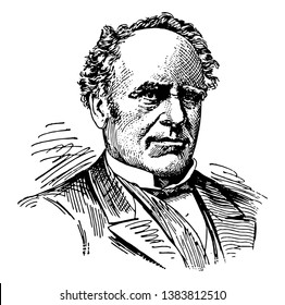 Joseph Howe, 1804-1873, he was a Canadian statesman and leader of Nova Scotia, vintage line drawing or engraving illustration